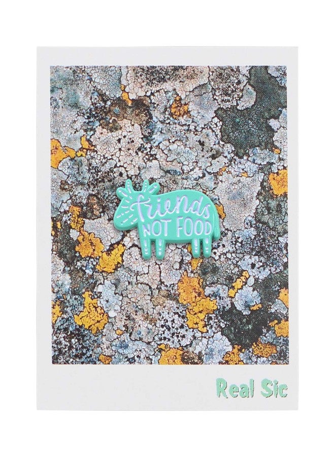 REAL SIC "Friends Not Food" Vegan Pin - Animal Friendly Enamel Pin - vegetarian/Vegan Protest Pin for Jackets, Backpacks, Hats, Bags & Tops - Image 2