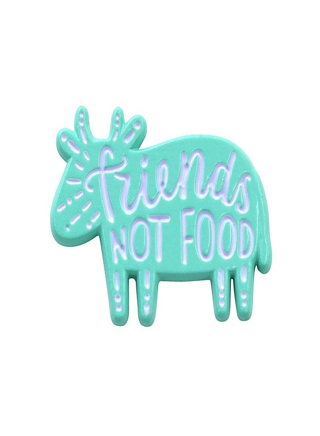 REAL SIC "Friends Not Food" Vegan Pin - Animal Friendly Enamel Pin - vegetarian/Vegan Protest Pin for Jackets, Backpacks, Hats, Bags & Tops - Image 1