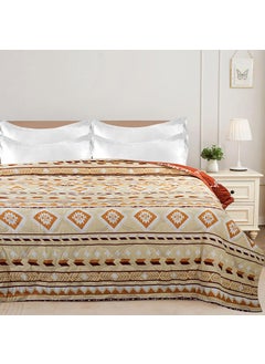 VAS COLLECTIONS VAS COLLECTIONS Ultrasonic 280tc All Season Supersoft King Size bedcoverRajaai Quilted Bedspread Ac BlanketComforter for Double Bed Durable and Lightweight 220 x 230 Cm Beige White 