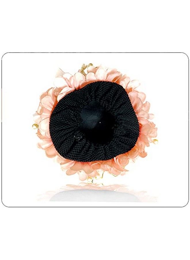 Hair Flare Artificial Rose Flowers Pearl Hairpin/Judapin/Juda Bun For Wedding Bridal Hair Accessories For Women And Girls 2256 Peach Pack Of 1  - Image 5