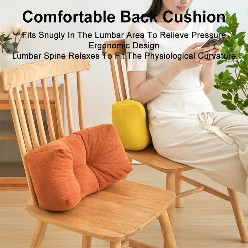 Tazweeq Lumbar Support Pillow - Green Velvet Back Cushion for Pain Relief - Image 2