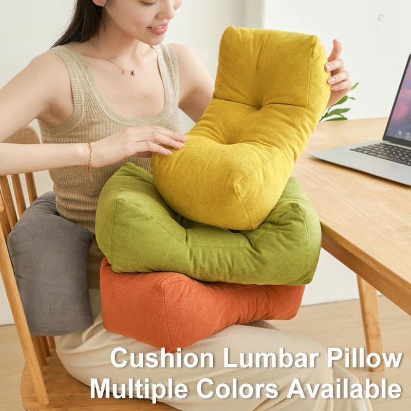 Tazweeq Lumbar Support Pillow - Green Velvet Back Cushion for Pain Relief - Image 4