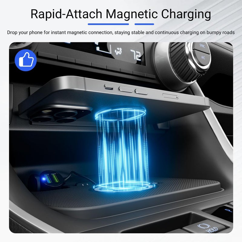 Xipoo Car Wireless Charger Compatible with 2019-2025 Toyota RAV4 Charging Tray Magnetic Wireless Phone Charging Pad Replacement for 2019-2025 Toyota RAV4 Accessories - Image 4