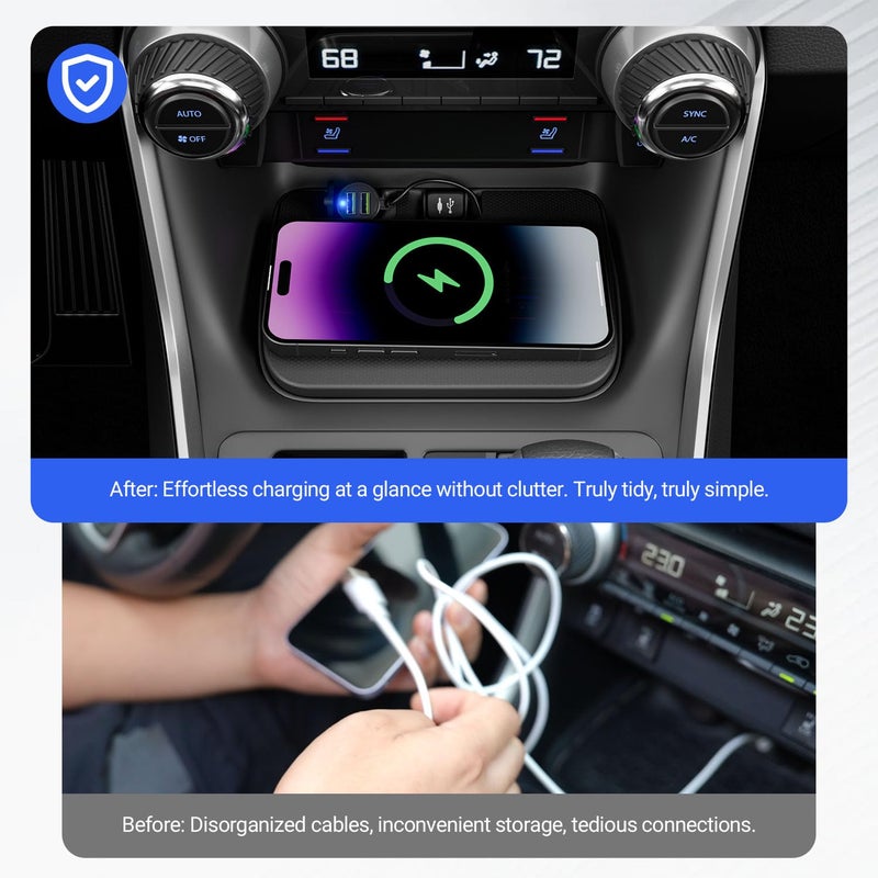 Xipoo Car Wireless Charger Compatible with 2019-2025 Toyota RAV4 Charging Tray Magnetic Wireless Phone Charging Pad Replacement for 2019-2025 Toyota RAV4 Accessories - Image 3