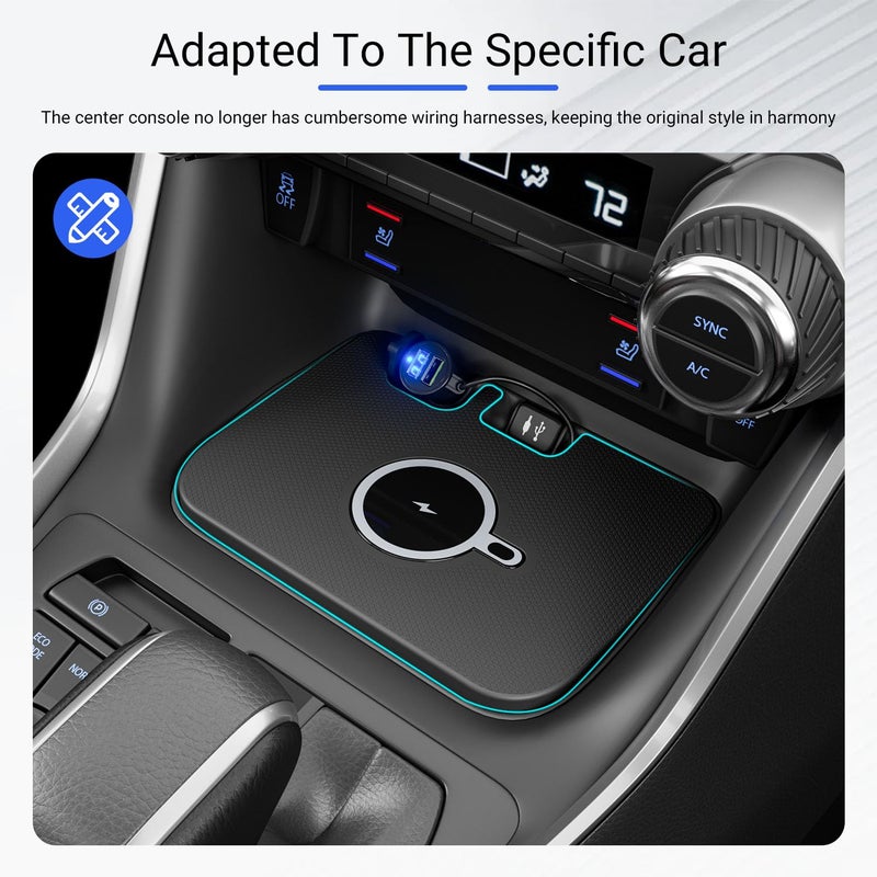 Xipoo Car Wireless Charger Compatible with 2019-2025 Toyota RAV4 Charging Tray Magnetic Wireless Phone Charging Pad Replacement for 2019-2025 Toyota RAV4 Accessories - Image 2