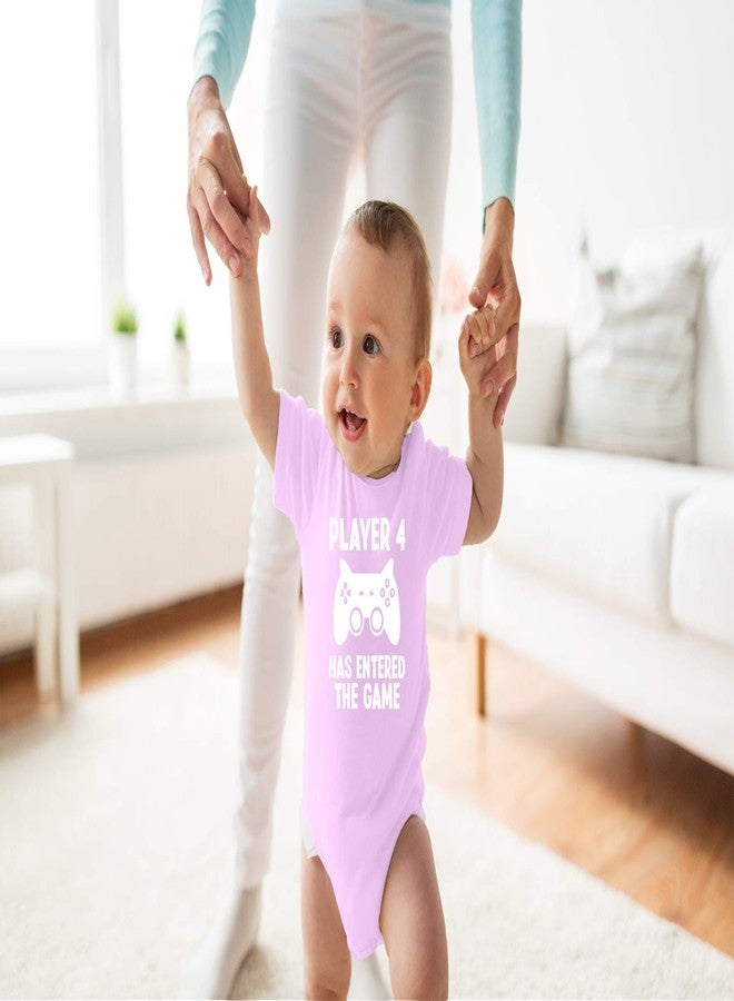 Funnwear اللاعب الرابع دخل اللعبة - بدلة أطفال أساسية مضحكة - ملابس أطفال حديثي الولادة (حديثي الولادة، وردي) - Image 2