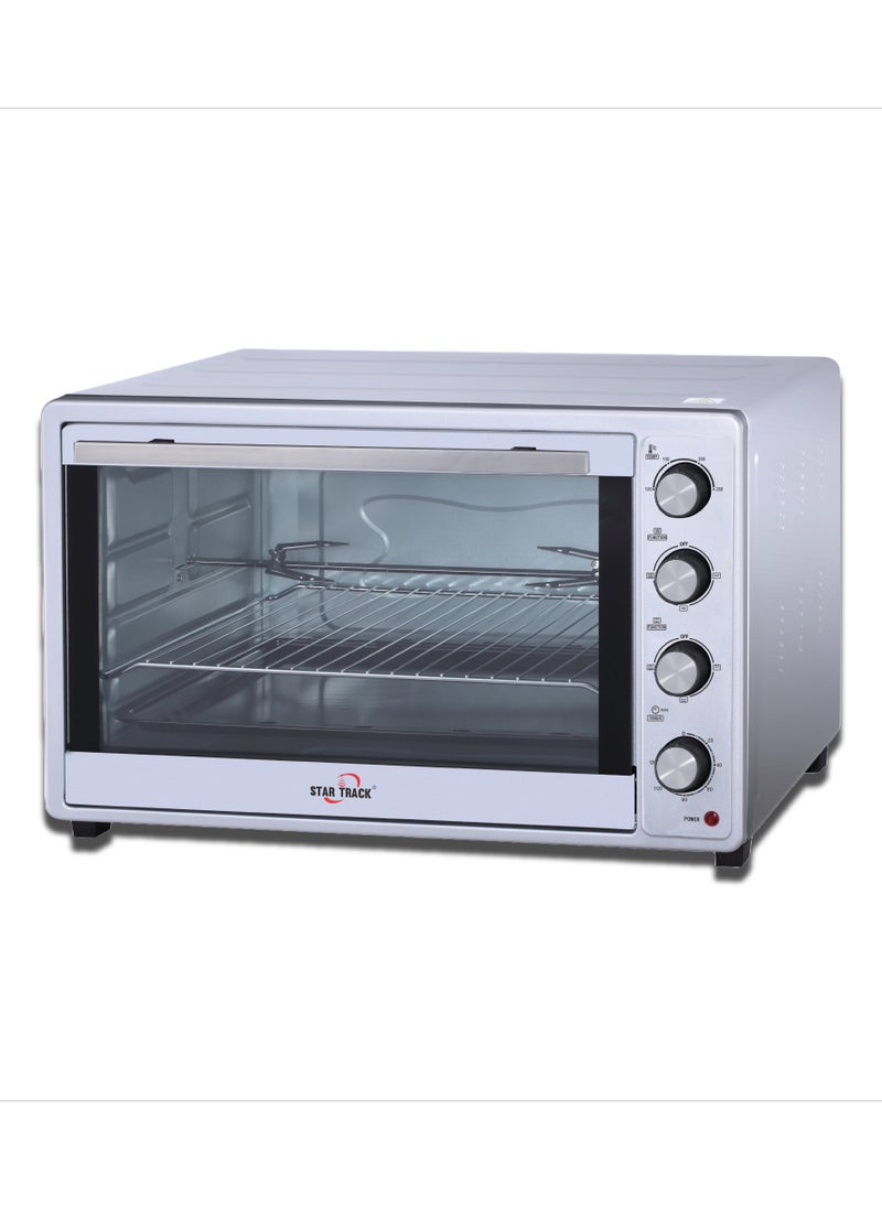 STAR TRACK - STAR TRACK 66L Electric Oven with Rotisserie, Convection, 120-Min Timer, Skewer & Pizza Tray, 2200W Stainless Steel Body, Galvanized Inner Cavity - Image 1