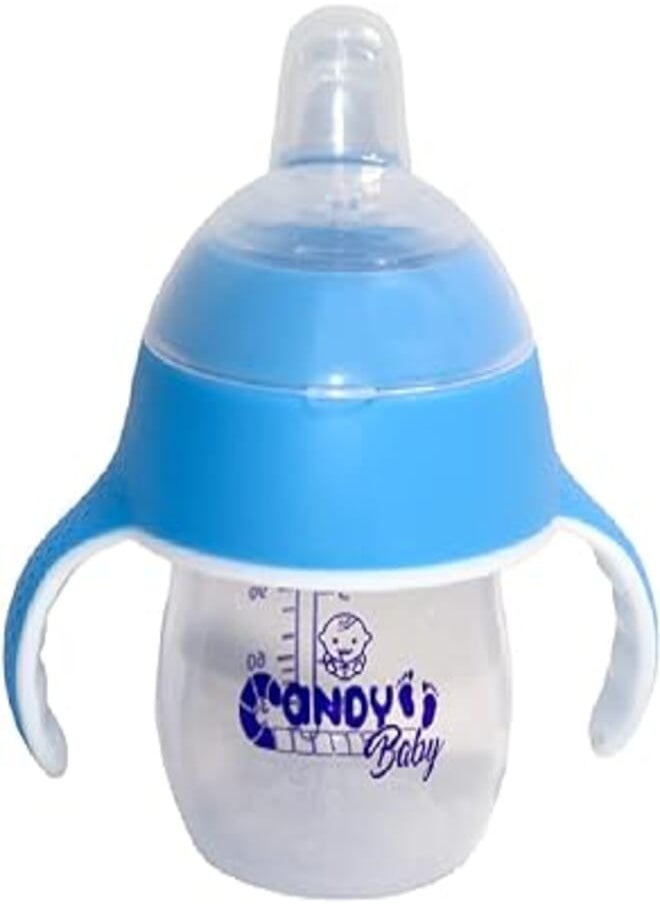 Candy Baby - Candy Baby Feeding Bottle With Handle For Boys-Baby Blue-150ml - Image 1