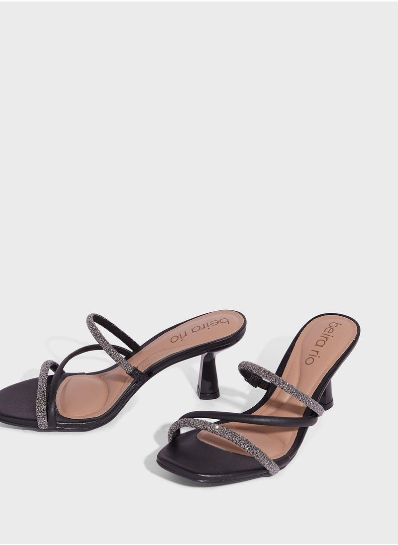 Beira Rio Ember Multi Strap Mid Heel Sandals  - Image 4