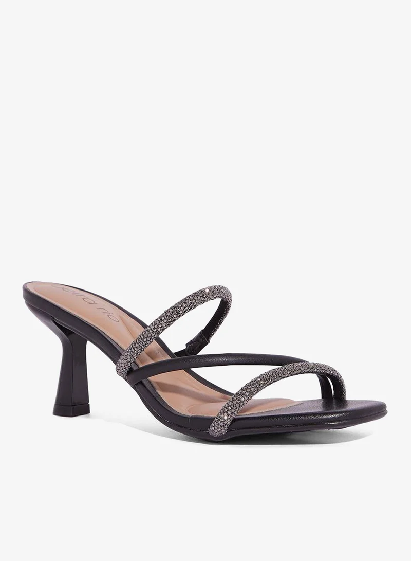 Beira Rio Black Block Heel Sandals for Women – Stylish Ladies Heels Sandals for Everyday Wear for Women | Best Price UAE