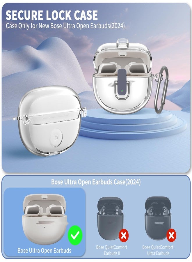 TUDIOW [Secure Lock] for Bose Ultra Open Earbuds Case(2024), Clear TPU Shockproof Protective Cover for Bose Open Ear Wireless Earbuds Accessories with Lanyard & Keychain (Clear) - Image 2