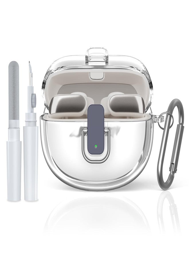 TUDIOW [Secure Lock] for Bose Ultra Open Earbuds Case(2024), Clear TPU Shockproof Protective Cover for Bose Open Ear Wireless Earbuds Accessories with Lanyard & Keychain (Clear) - Image 1