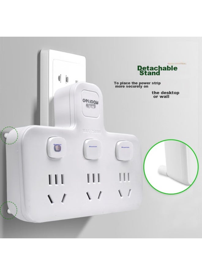Delipow Multi-functional Power Strip Converter, One-to Converter With Independent Switches/usb Ports/wireless Power Strip - Image 2