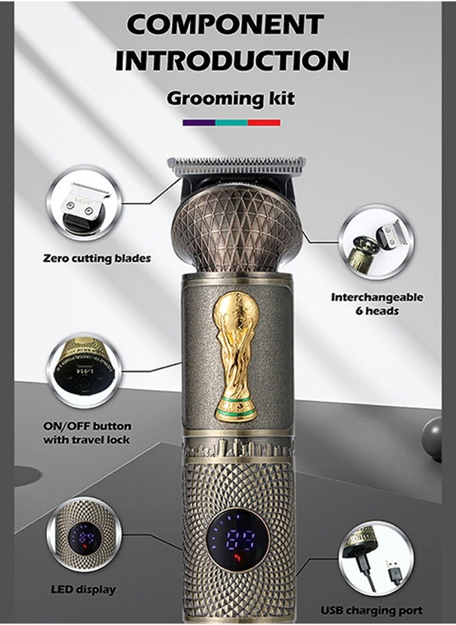 LAC - Hair Clippers Cord Cordless Hair Trimmer Professional Haircut Kit Rechargeable LED Display - Image 1