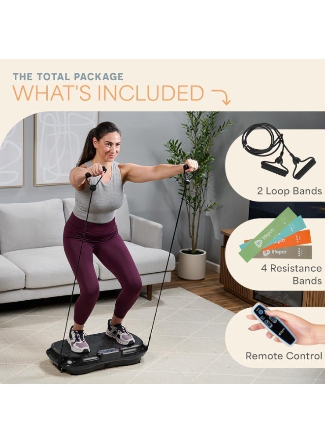 LifePro Waver Vibration Plate Exercise Machine - Whole Body Workout Vibration Fitness Platform w/ Loop Bands - Home Training Equipment for Weight Loss & Toning - Image 4