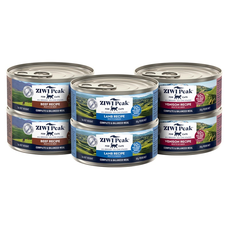 ZIWI Peak Wet Cat Food Variety Pack - Venison, Beef, and Lamb, 6 Pack (3oz Each) - Image 1