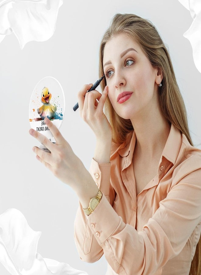 Leinuosen 6 Pcs Inspirational Compact Mirror Bulk You're Awesome Appreciation Fun Pun Animal Thank You Gift Round Makeup Mirror for Women Employee Coworker Staff Teacher Nurse Assistant - Image 3