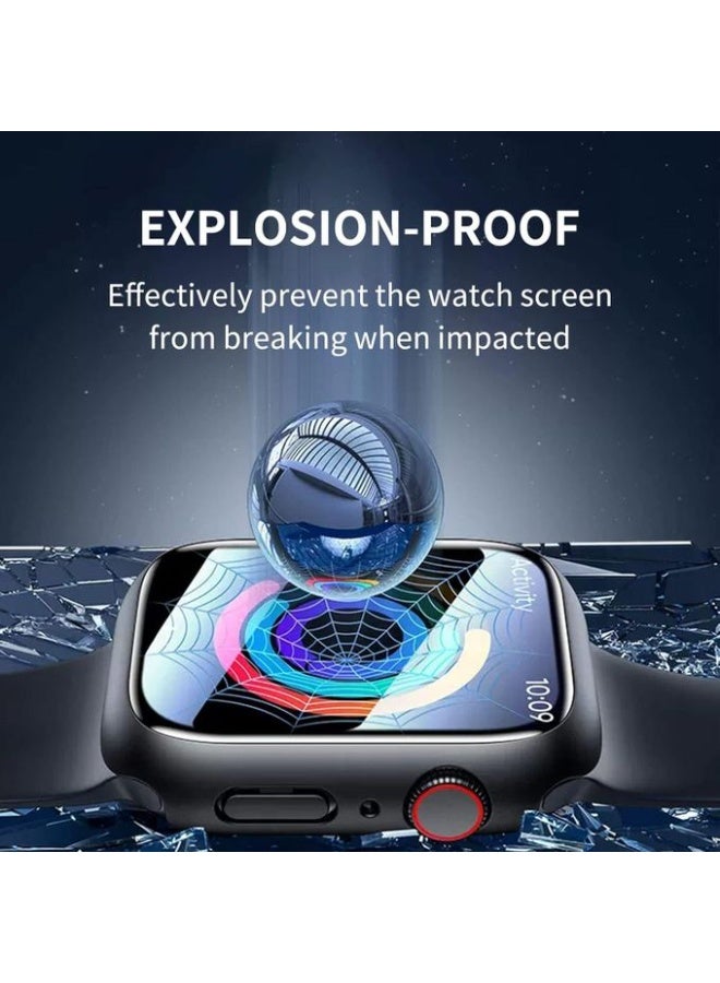 واقي شاشة Apple Watch - متوافق مع Series 11 مقاس 42 مم، غطاء كامل صلب من البولي كربونات فائق النحافة، حماية كاملة (42 مم - أسود) - Image 4