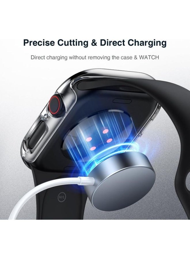 واقي شاشة Apple Watch - متوافق مع Series 11 مقاس 42 مم، غطاء كامل صلب من البولي كربونات فائق النحافة، حماية كاملة (42 مم - أسود) - Image 2