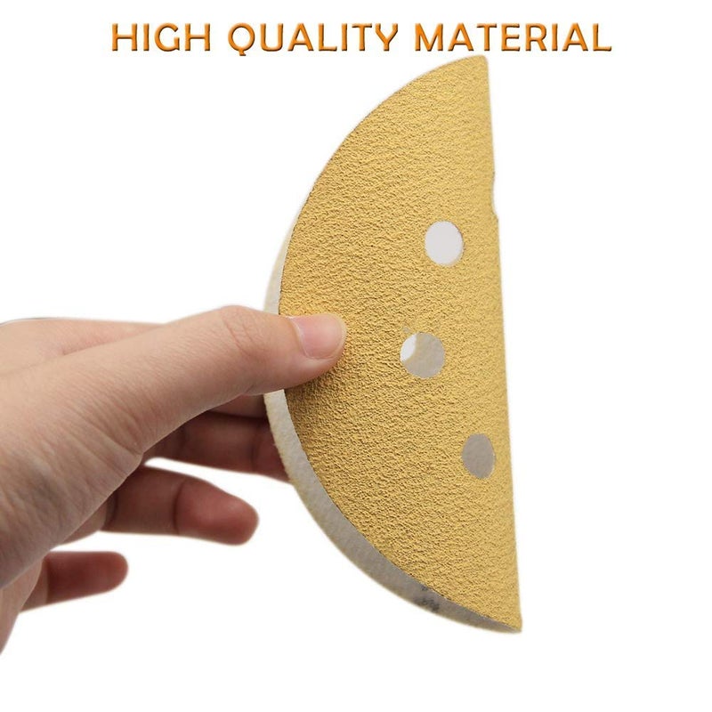 Mestool 5-Inch 8-Hole Hook and Loop Sanding Discs, Orbital Sander Sandpaper Discs, 100 Pieces Round Sandpaper Set, 100 Grit - Image 3
