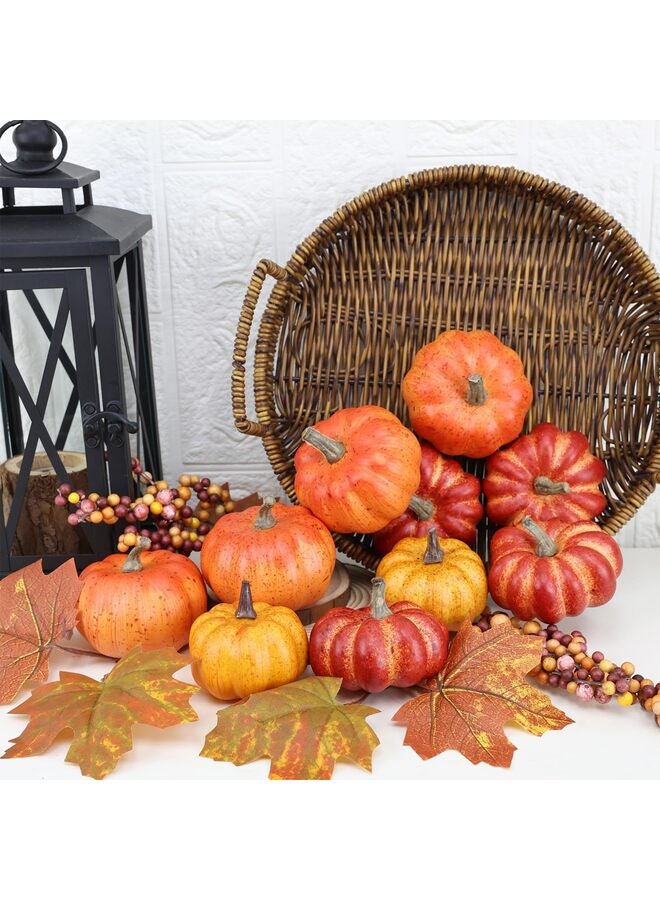 مجموعة من 37 قطعة من القرع الصغير الواقعي، مثالية لتزيين المزهريات الخريفية، وقطع الزينة الصغيرة للطاولات، وهي مثالية للاستخدام كقطع مركزية لطاولات الحصاد، وزينة عيد الشكر، وعروض الصواني المتدرجة على الطراز الريفي. - Image 2