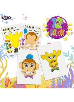 Kicko Kicko Make-a-Zoo Animal Sticker Book -12 Pack - Stickers for Kids - Useful in Arts, Parties, Birthdays, Party Favors, Crafts, School, Daycare, Christmas  - Image 3