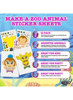 Kicko Kicko Make-a-Zoo Animal Sticker Book -12 Pack - Stickers for Kids - Useful in Arts, Parties, Birthdays, Party Favors, Crafts, School, Daycare, Christmas  - Image 5