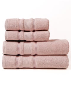 Baltic Linen 100% Cotton Ultra Soft Towel Set,2 Bath Towel: 70x140 cm, 2 Hand Towel 50x90 cm Quick Dry, Super Absorbent, Antibacterial Treatment, 550 GSM Terry-  Celara collection Pack Of 4  - Image 1
