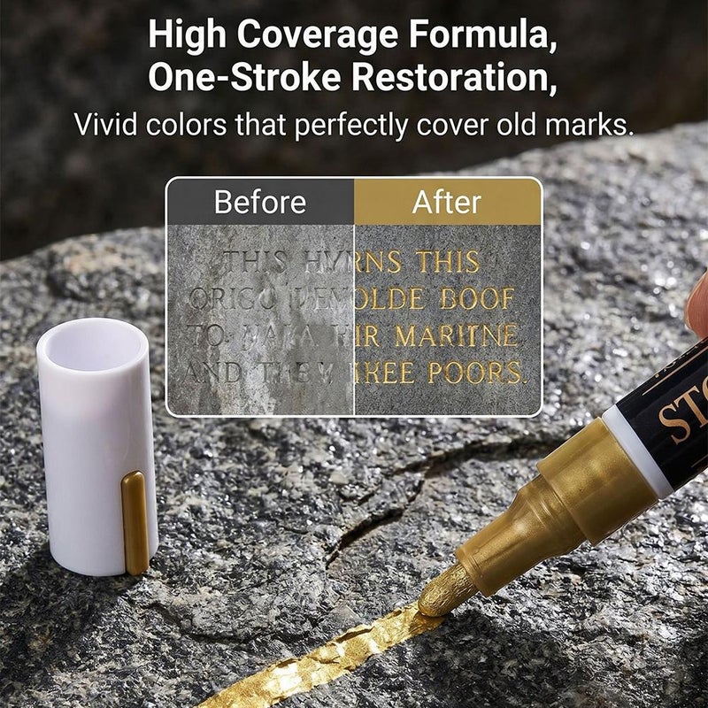 Cross-border best-selling inscription and stone tablet repair paint, tracing pen, waterproof and colorfast, large capacity 3mm marker. - Image 5