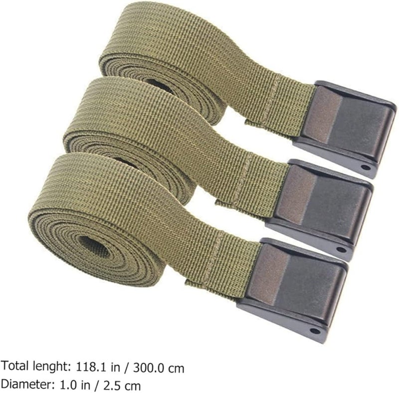 Heavy Duty Tie Down Straps Military Green 300x2 5cm Quick Release Buckle Camping Cargo Fastening - Image 4