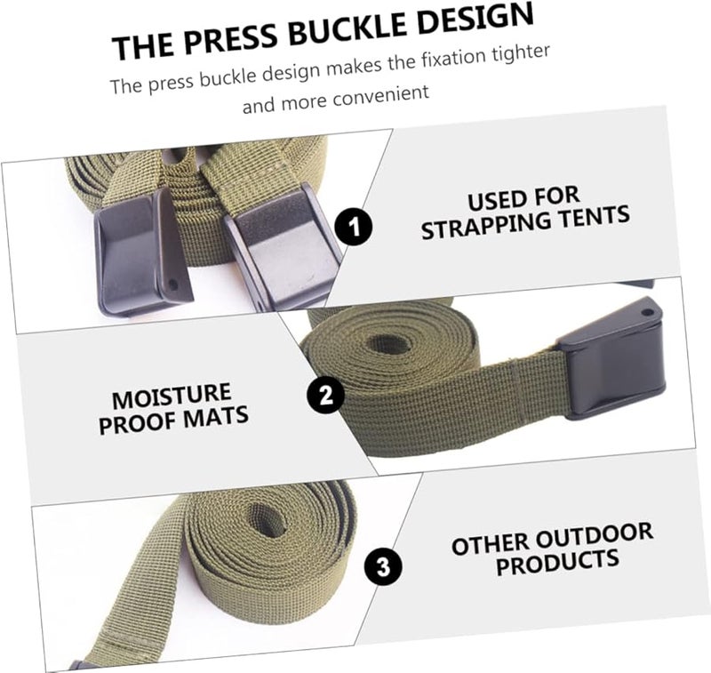 Heavy Duty Tie Down Straps Military Green 300x2 5cm Quick Release Buckle Camping Cargo Fastening - Image 3