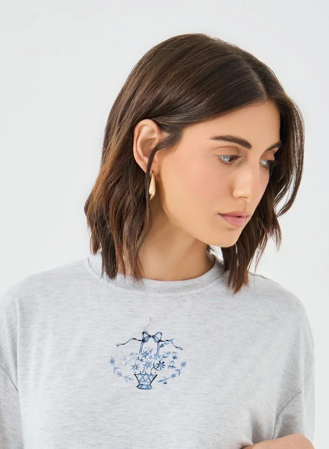 Take Two Take Two Floral Print Oversized T-Shirt and Joggers Co-Ords