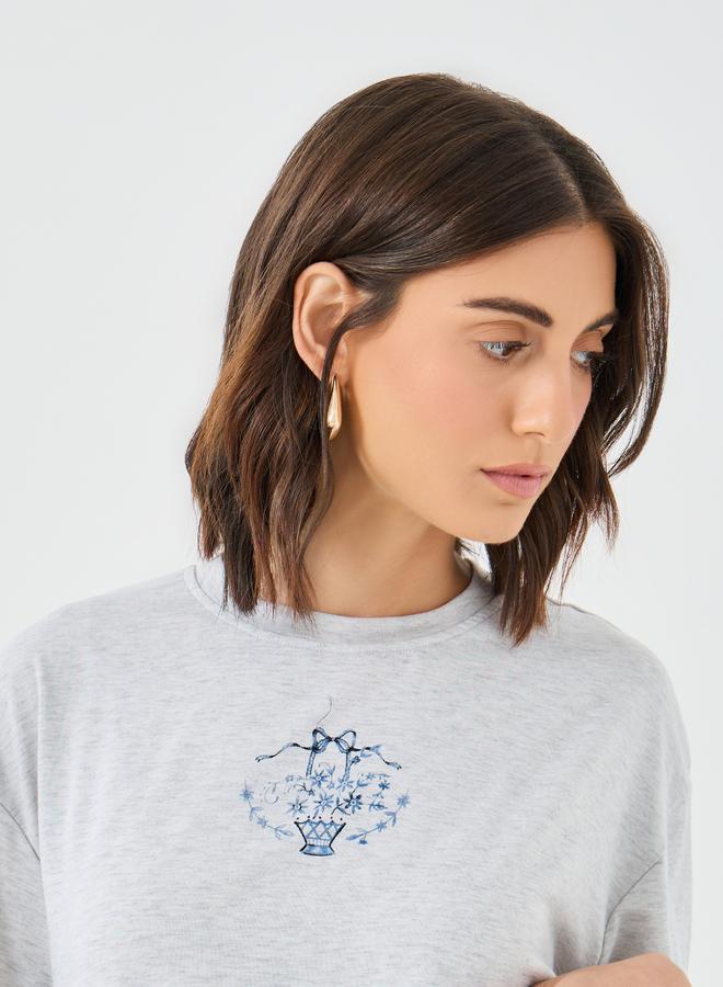 Take Two Styli Floral Print Oversized T-Shirt and Joggers Co-Ords - Image 3