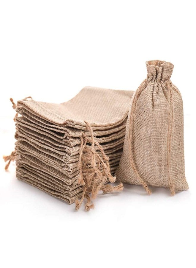 DECORA 50 PCS Burlap Bags with Drawstring Jute Hessian Linen Treat Bag for Halloween Wedding Jewelry Party Favors - Image 1