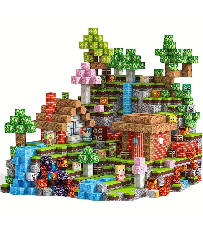 100pcs Magnetic Building Blocks Set Stem Learning Toy For Ages 3 Plus Durable Plastic Creative Kit - Image 1
