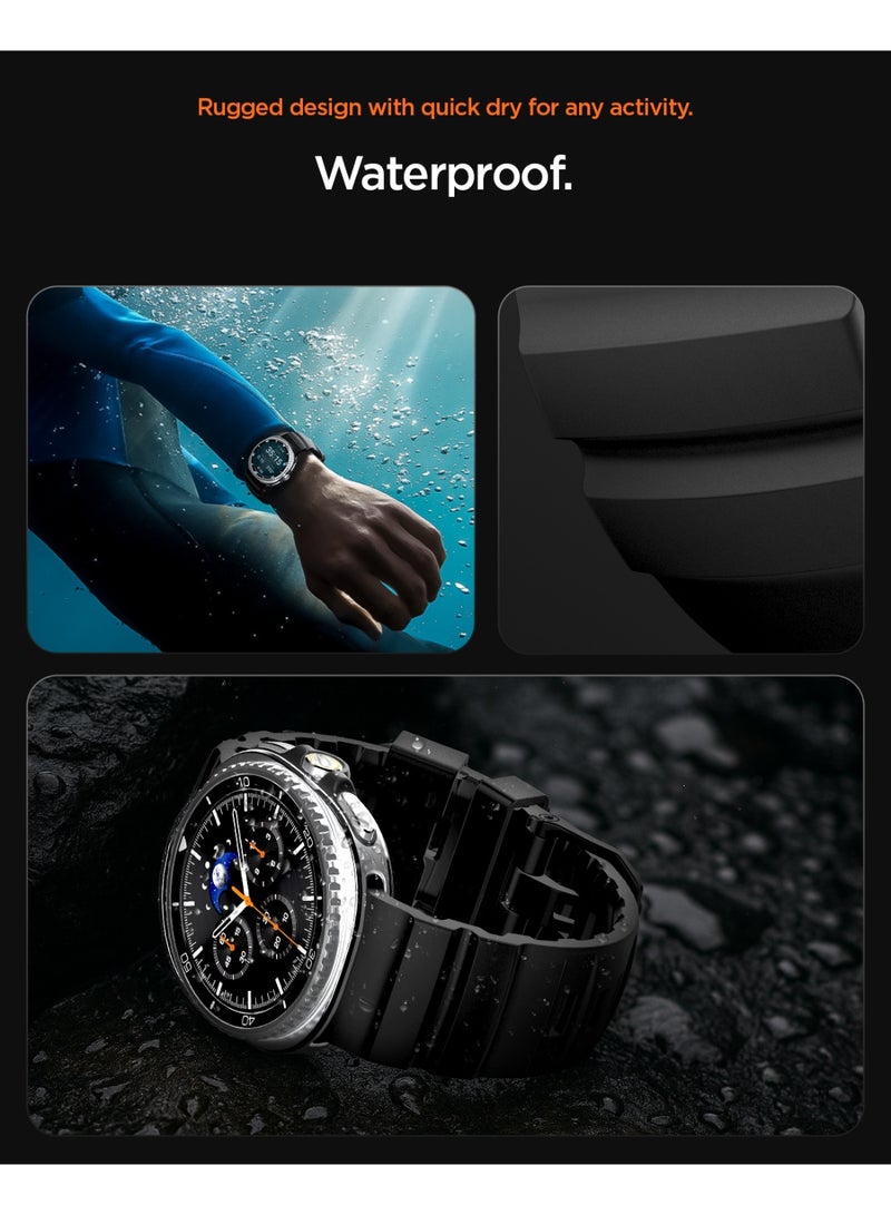 Spigen WBS2 Band for Galaxy Watch 8 series Compatible with Samsung Galaxy Watch 8 Classic 46mm, Galaxy Watch8 44/40mm (2025) Durable Silicone Sport Strap - Black - Image 4