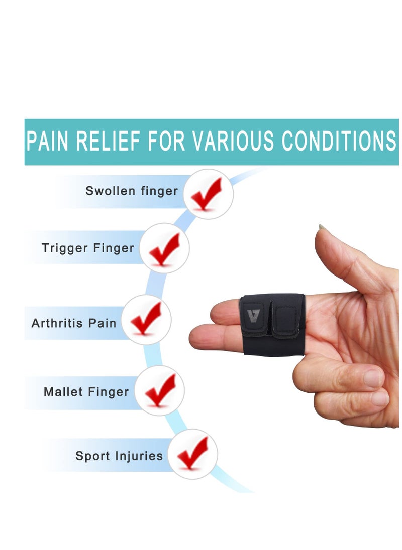 SYOSI Finger Splint Wraps Finger Sleeves Protectors 2 Pack Compression Elastic Adjustable Brace Buddy Wraps Straps Mallet Finger Brace for Sport Arthritis Trigger Finger and Joint Injuries L  - Image 5
