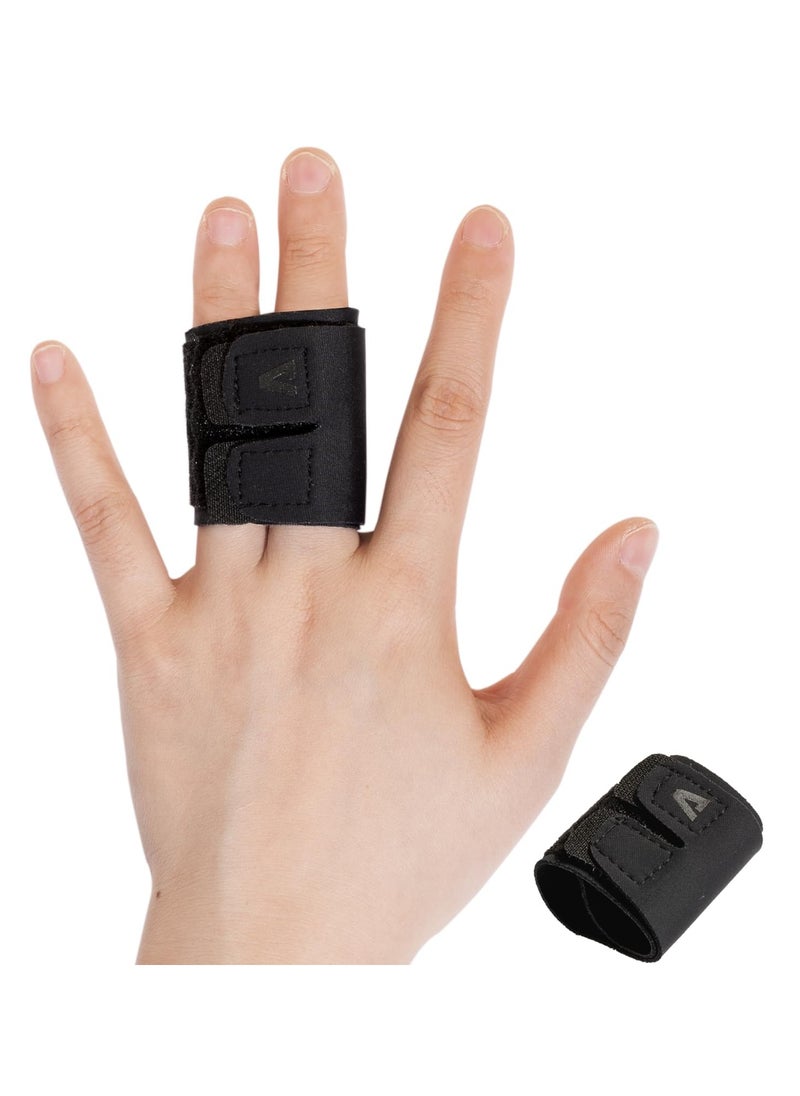 SYOSI Finger Splint Wraps Finger Sleeves Protectors 2 Pack Compression Elastic Adjustable Brace Buddy Wraps Straps Mallet Finger Brace for Sport Arthritis Trigger Finger and Joint Injuries L  - Image 1