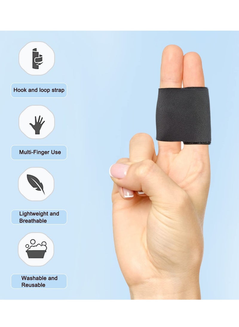SYOSI Finger Splint Wraps Finger Sleeves Protectors 2 Pack Compression Elastic Adjustable Brace Buddy Wraps Straps Mallet Finger Brace for Sport Arthritis Trigger Finger and Joint Injuries L  - Image 2