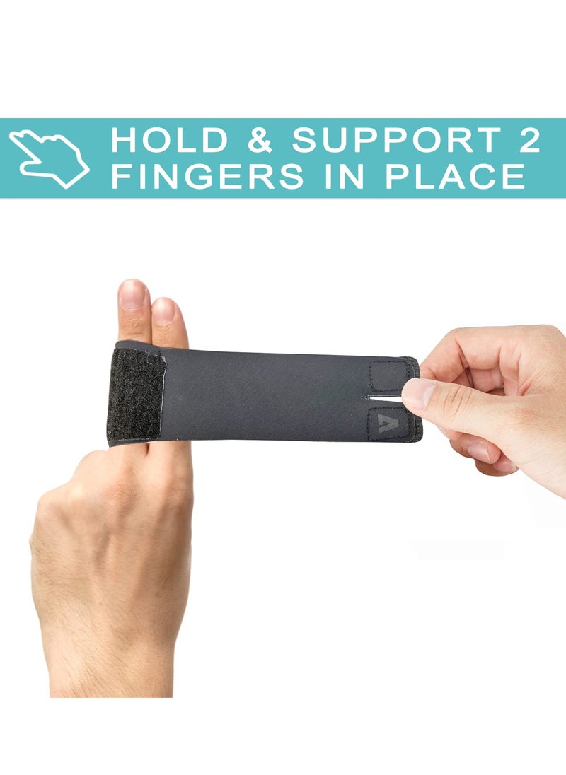 SYOSI Finger Splint Wraps Finger Sleeves Protectors 2 Pack Compression Elastic Adjustable Brace Buddy Wraps Straps Mallet Finger Brace for Sport Arthritis Trigger Finger and Joint Injuries L  - Image 3