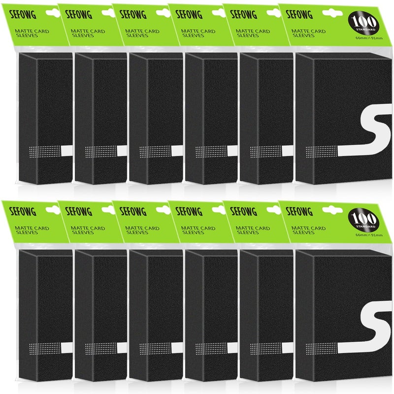 SEFOWG 1200 Count Black Card Sleeves for MTG, TCG, Matte Card Sleeves, Magic, Cards Protectors for MTG, TCG, Trading, Game Cards - Image 1