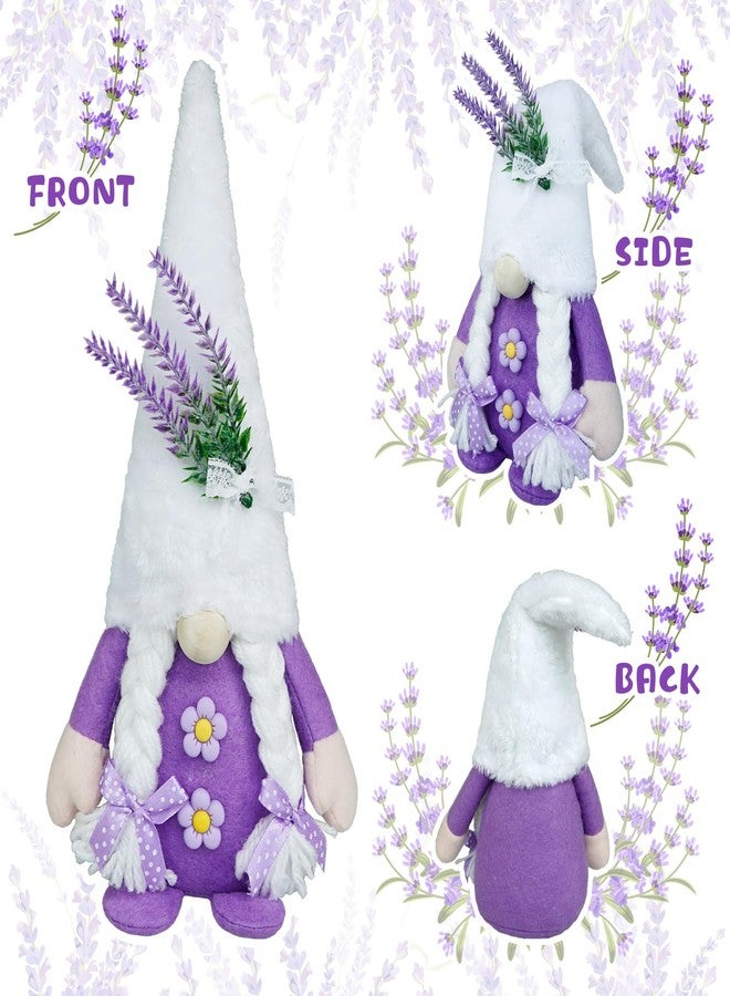 CRCZK Spring Gnome Decor Plush Lavender Gnomes Decorations for Home Swedish Gnome Gifts for Women Handmade Purple Kitchen Decor Spring Tier Tray Decor Scandinavian Tomte Elf Doll for Table Ornaments - Image 4