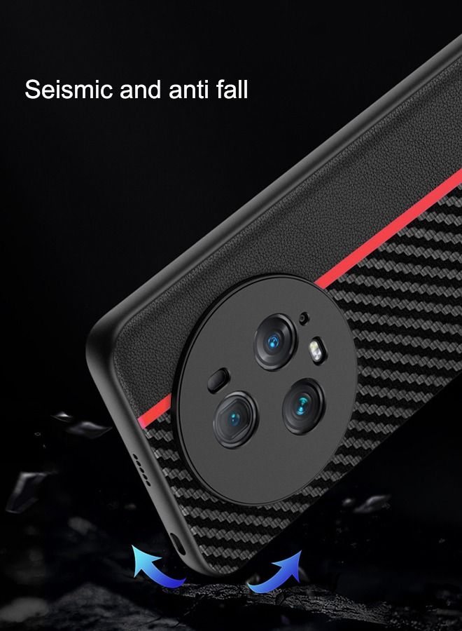 Compatible with Honor Magic5 pro Case Phone Cover Carbon Fiber Texture Leather Hard PC Slim Shockproof Anti-Scratch and Anti-Drop Protective Cover for Honor Magic5 Pro - Image 5