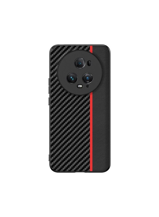 Compatible with Honor Magic5 pro Case Phone Cover Carbon Fiber Texture Leather Hard PC Slim Shockproof Anti-Scratch and Anti-Drop Protective Cover for Honor Magic5 Pro - Image 2