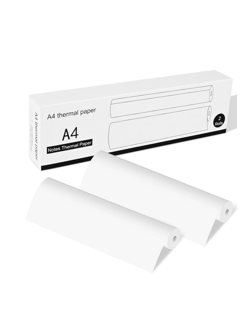 Terabyte A4 Size Thermal Paper, Printing Paper, 210 x Φ30mm - 2 Rolls, 8 inch Paper for A4 Portable Printer (10yr Rolled Thermal Paper) - Image 1