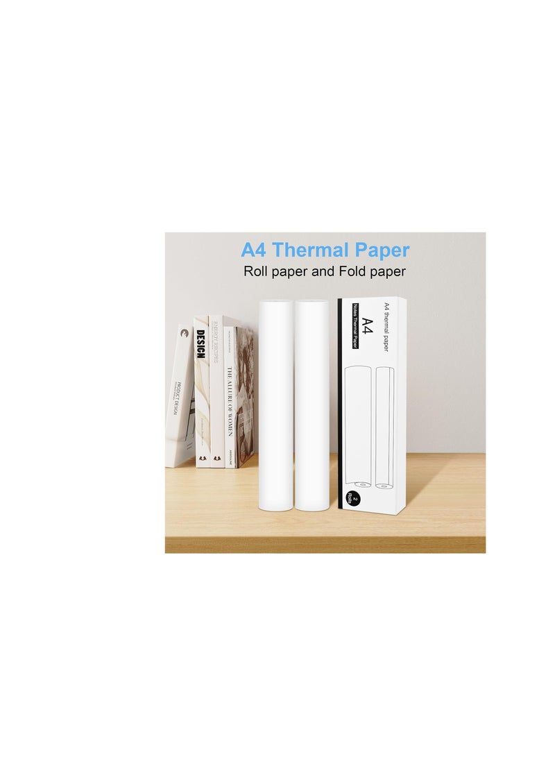 Terabyte A4 Size Thermal Paper, Printing Paper, 210 x Φ30mm - 2 Rolls, 8 inch Paper for A4 Portable Printer (10yr Rolled Thermal Paper) - Image 2