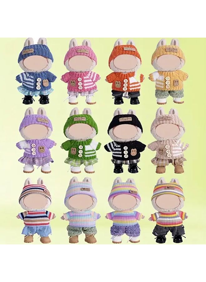 Yellow Plush Clothing Set For 6.7 Inch Labubu Doll Three Piece Outfit - Image 5