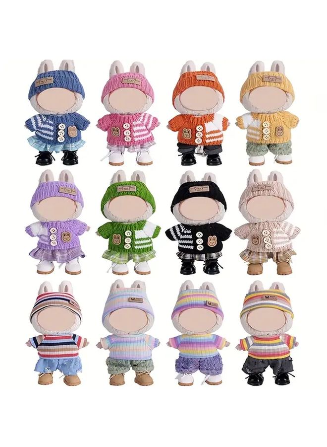 Yellow Plush Clothing Set For 6.7 Inch Labubu Doll Three Piece Outfit - Image 4