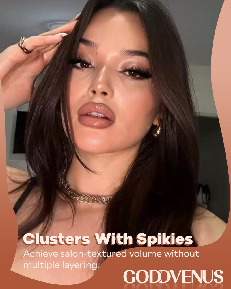 Goddvenus Manga Lash Clusters Kit with Spikes Wispy Fluffy Cluster Eyelash Extensions Kit Anime Eyelashes Clusters Reusable Faux Mink Fairy Individual Lash Extension Kit (D Curve 12-18mm 204 pieces) - Image 2