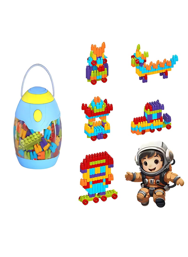 DIY Building Block Toy Set – 200 Pcs Creative Construction Kit with Colorful Bricks, Wheels & Gears, Educational STEM Toy for Kids to Build, Learn & Play Together - Image 1